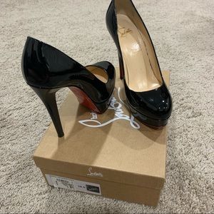 Christian Louboutin Black Bianca 140 Red Bottoms Size 8.5
